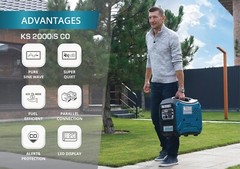 Könner Söhnen 2000W Quiet Portable Gas Inverter Generator + Free Tire Inflator