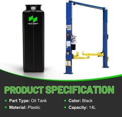 Hydraulic Oil Reservoir Tank (14L Black) Compatible with Rotary/Forward/Direc