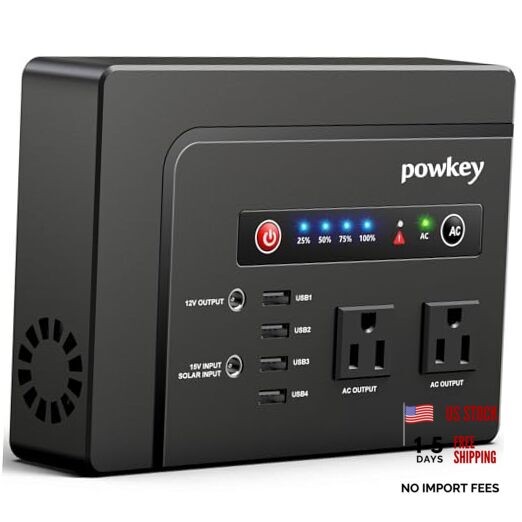 Portable Power Station 200W, 146Wh Portable Solar Generator Black (200W)