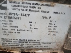 Cummins 4KYFA-6747P Gasoline Power Generator, 4 kW, 120V, Green, 2013
