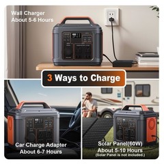 300W Portable PowerStation 296Wh 8000mAh Solar Generator for Camping Home Backup