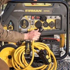 Firman 9400-W Portable Hybrid Dual Fuel Gas Generator, Electric Start, CO Sensor