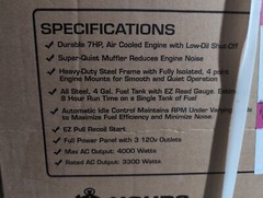 Portable Generator, 4000-Watt 7 HP by DuroStar DS4000S **LOCAL PICKUP ONLY**