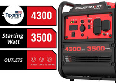 4300-Watt Portable Generator with Inverter Technology, 30 Amp for Home Use and E
