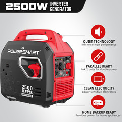 2500-Watt Portable Inverter Generator with Super Quiet for Camping