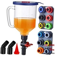 – Spill-Proof Engine Oil Funnel Kit｜Oil Change Funnel w/ 12 Adapters & 2