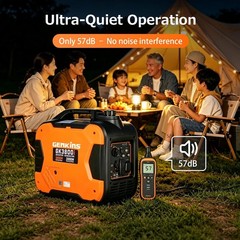 3800W Portable Inverter Generator,Gas Powered,163cc 4-Stroke OHV,Parallel