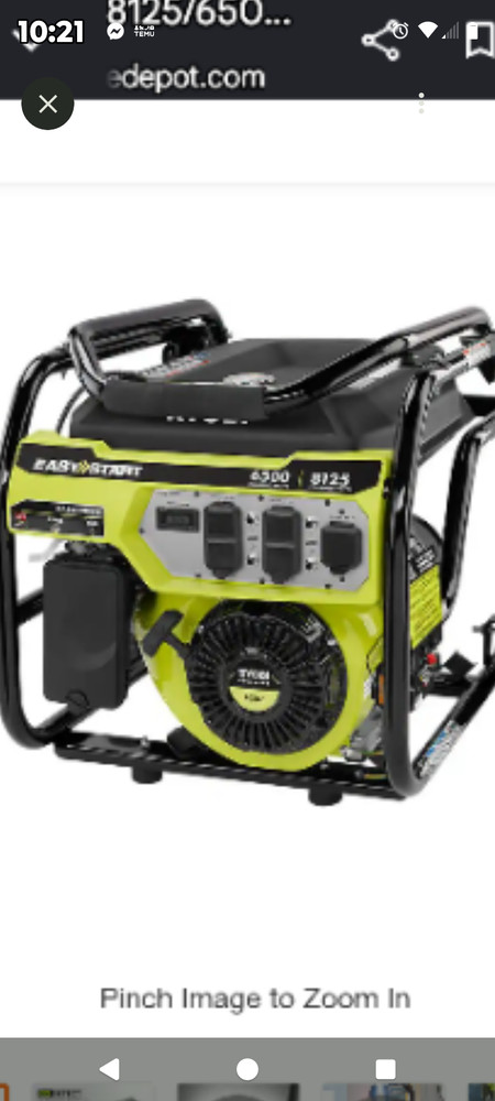 ryobi 6500 watt generator