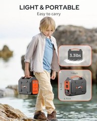 Solar Powered Generator 200W Peak/100W Rated, Portable Solar Grey & Orange