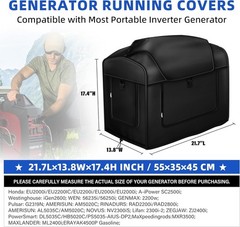 Waterproof Portable Generator Cover 21.7×13.8×17.4in – Durable Black Oxford