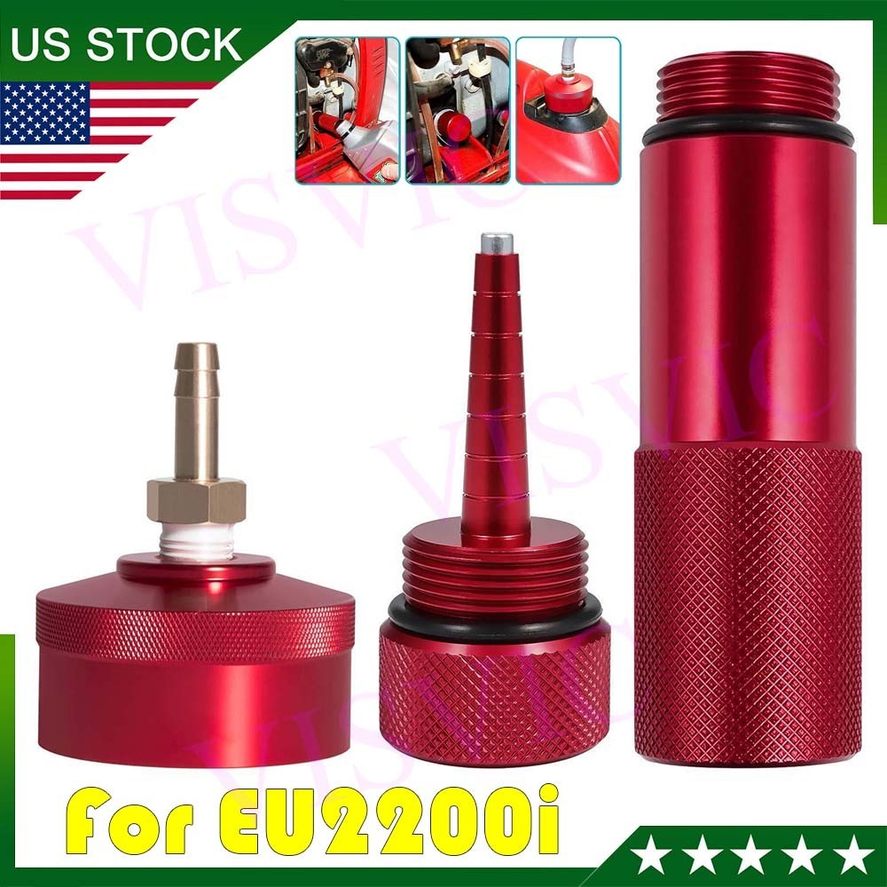 Fit For Honda Generator EU2200i Run Gas Cap w/ Brass Funnel Aluminum Red