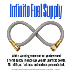 Westinghouse Open Box 1/2″ Natural Gas 25 ft Hose Kit with Adapter
