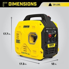 Champion 2,500-W Super Quiet Portable Dual Fuel Inverter Generator, Ultralight
