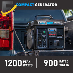 Portable Generator G1200SG 1,200W Carrying Handle Gas-Powered 1200W Black/Gray