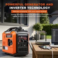 5000W Portable Inverter Generator Gas Powered Quiet for Home Backup Lightweight