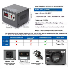 Voltage Regulator TND1 Household SVC Single-phase AC 220v High Power