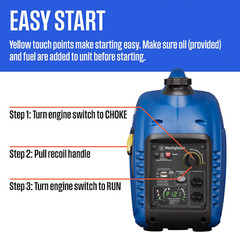 2800 Peak Watt Super Quiet & Lightweight Portable Inverter Generator, Gas Powere