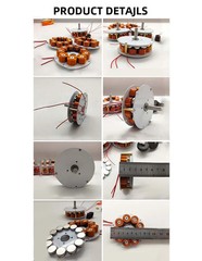 Miniature Disc-Core Generator 50W 24V High Magnetic Field 100-650rpm 85mm*25mm