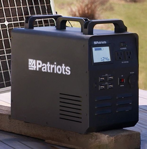 4Patriots Portable Solar Power Generator 2x120V 4xUSB 12V Home/Rec Black