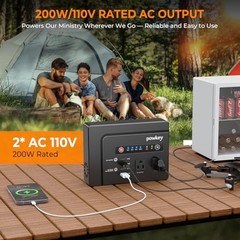 Portable Power Station 200W, 146Wh Portable Solar Generator Black (200W)