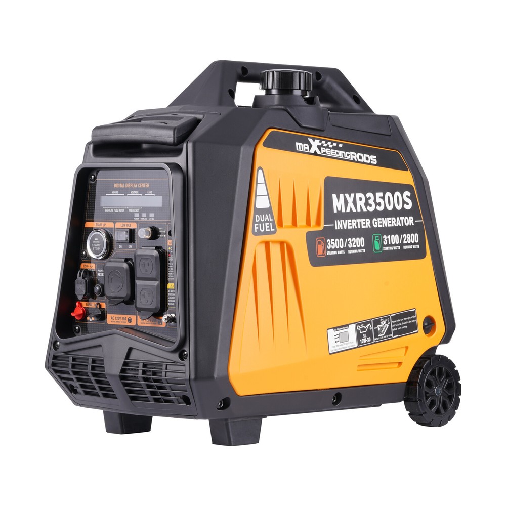 3500W Portable Super Quiet Dual Fuel Inverter Generator Electric Start Gas / LPG