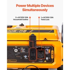 Uimoso Dual Fuel Generator with Gas & LPG Power Options, 4650W Peak Output