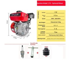 170F Small Four-Stroke Gasoline Engine for Household and Agricultural Use