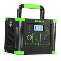 Portable Power Station 330W 288.6Wh Solar Generator with 60W USB-C PD green