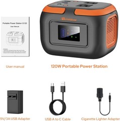 Portable Power Station 120W, Power Bank with AC Outlet, Portable Generator 97…