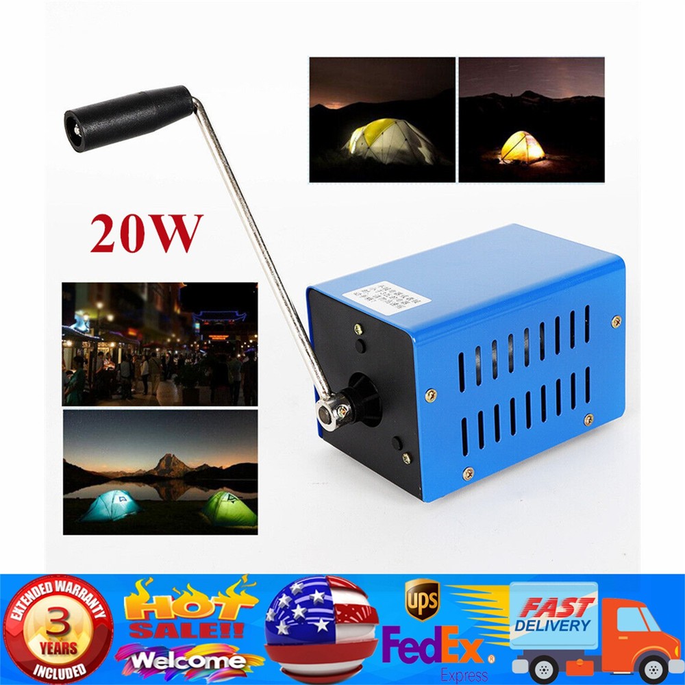USB Hand Crank Emergency Dynamo Charger Generator Camping Portable Power Supply.