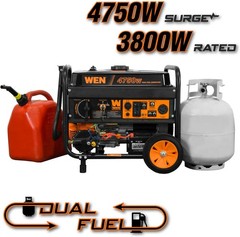 4,750-Watt 120V/240V Dual Fuel Portable Generator W/ Wheel Kit & Electric Start