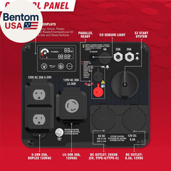 Portable Inverter Generator Gas, 4300W RV Ready, EPA & CARB Compliant CO Sensor,