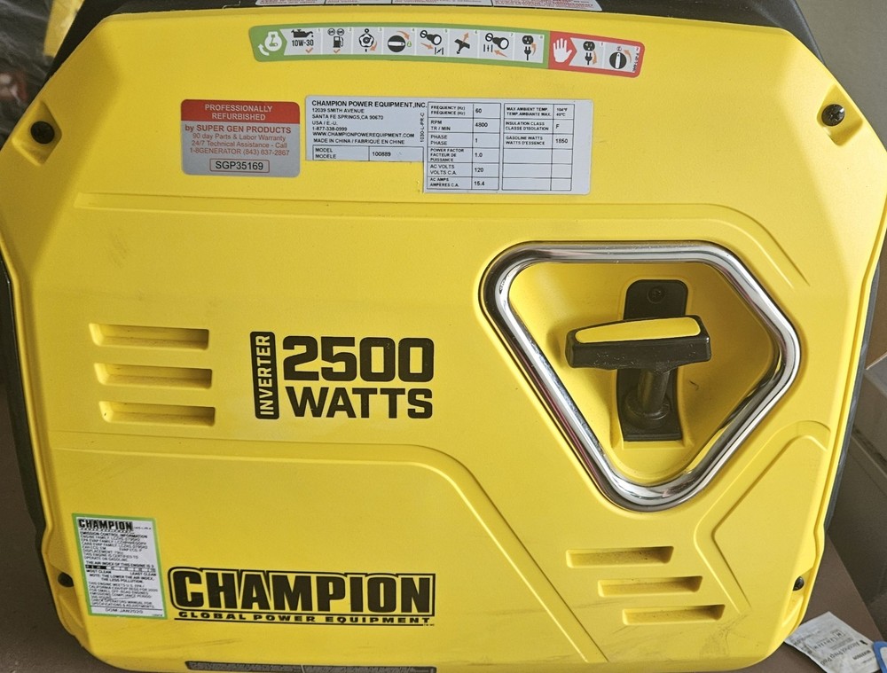 Champion 2500W Inverter Generator Plus Para Link! Zero Hours!