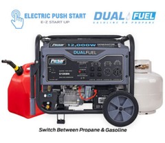 Pulsar 12000 Watt Portable Dual Fuel Propane/Gas Generator Electric Start G12KBN