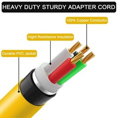 EXCELFU NEMA L14-30P to 6-50R Generator Welder Adapter Plug Black and yellow