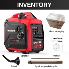 2500W Gasoline Generator w/CO, Portable Inverter, Used For Job Sites, Camping