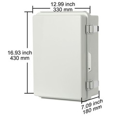Outdoor Electrical Junction Box, 16.93 x 12.99 x 7.09 in, ABS Plastic Electrical