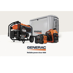 Generac Guardian 28kW Standby Home Generator 200A Transfer Switch Whole House Po