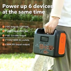 GOLABS R150 Portable Power Station, 204Wh LiFePO4 Battery with 160W AC | Orange