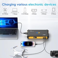 Portable Power Station 99.9Wh, Laptop Charger & Backup Power with P100 Orange