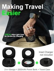 Wireless Charging Case for Oura Ring 3 Charger, 2000mAh Portable Travel
