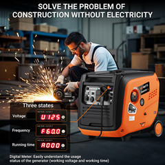 Efurden Portable Inverter Generator Gas Quiet Generator 4800W Emergency Power