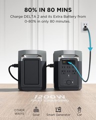 EcoFlow DELTA 2 Smart Generator Extra Battery 1024Wh for Outdoor, RV, LiFePO4
