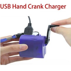 USB Hand Crank Power Phone Charger Manual Charging Dynamo Generat Emergency New