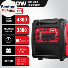 5000 Watt Portable Inverter Generator with Electric Start, 30 Amp for Home Use a