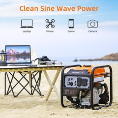 4400 Watts Inverter Generator Gas Powered, Portable Open Frame