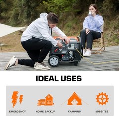GENMAX 6,000-W Quiet Portable Gas Inverter Generator, Electric Start, CO Sensor
