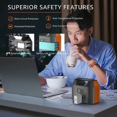 EnginStar Power Bank with AC Outlet 150W 110V Laptop Bank, Orange
