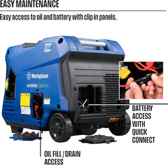 5000 Peak Watt Super Quiet Dual Fuel Portable Inverter Generator, Remote Electri