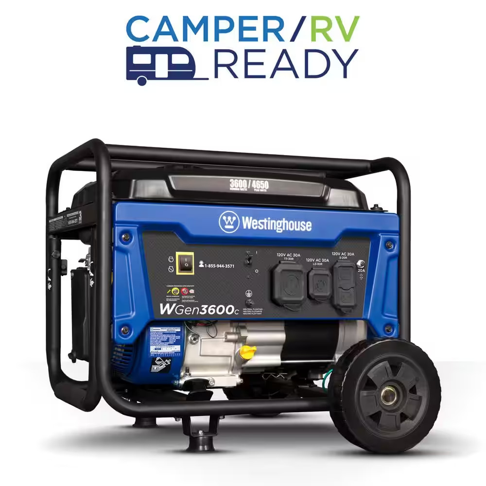Westinghouse 4,650-Watt Portable RV Ready Gas Powered Generator with CO Sensor